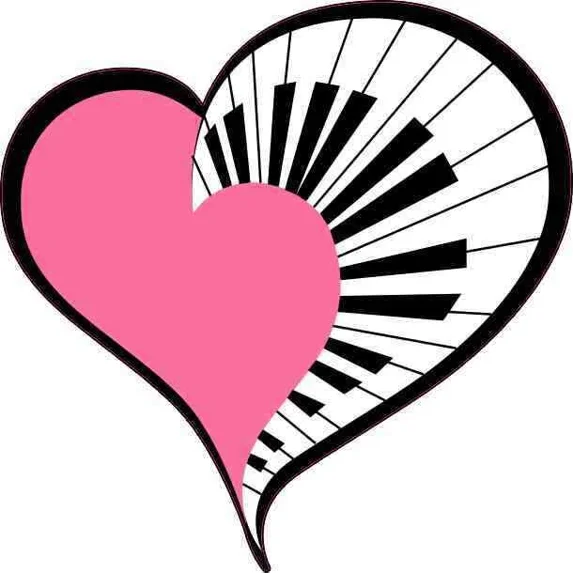 DOPASTICKER Pink Piano Heart Sticker Phone Sticker, Latop Sticker ...