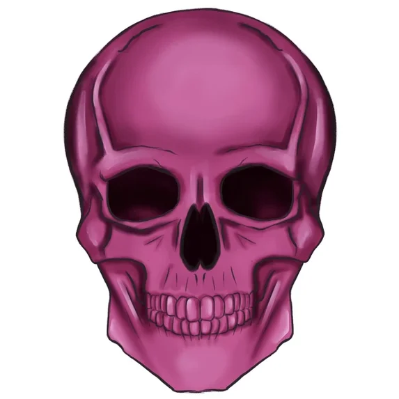 DOPASTICKER Pink Skull Sticker Pink Goth Skeleton Dead Bones Girly ...