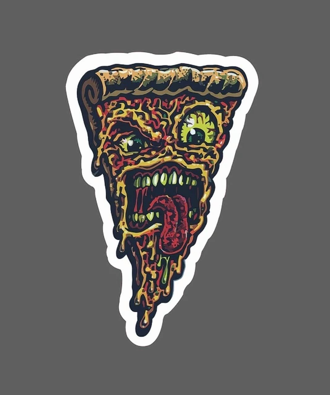 DOPASTICKER Pizza Slice Sticker Angry Face Sticker Phone Sticker, Latop ...
