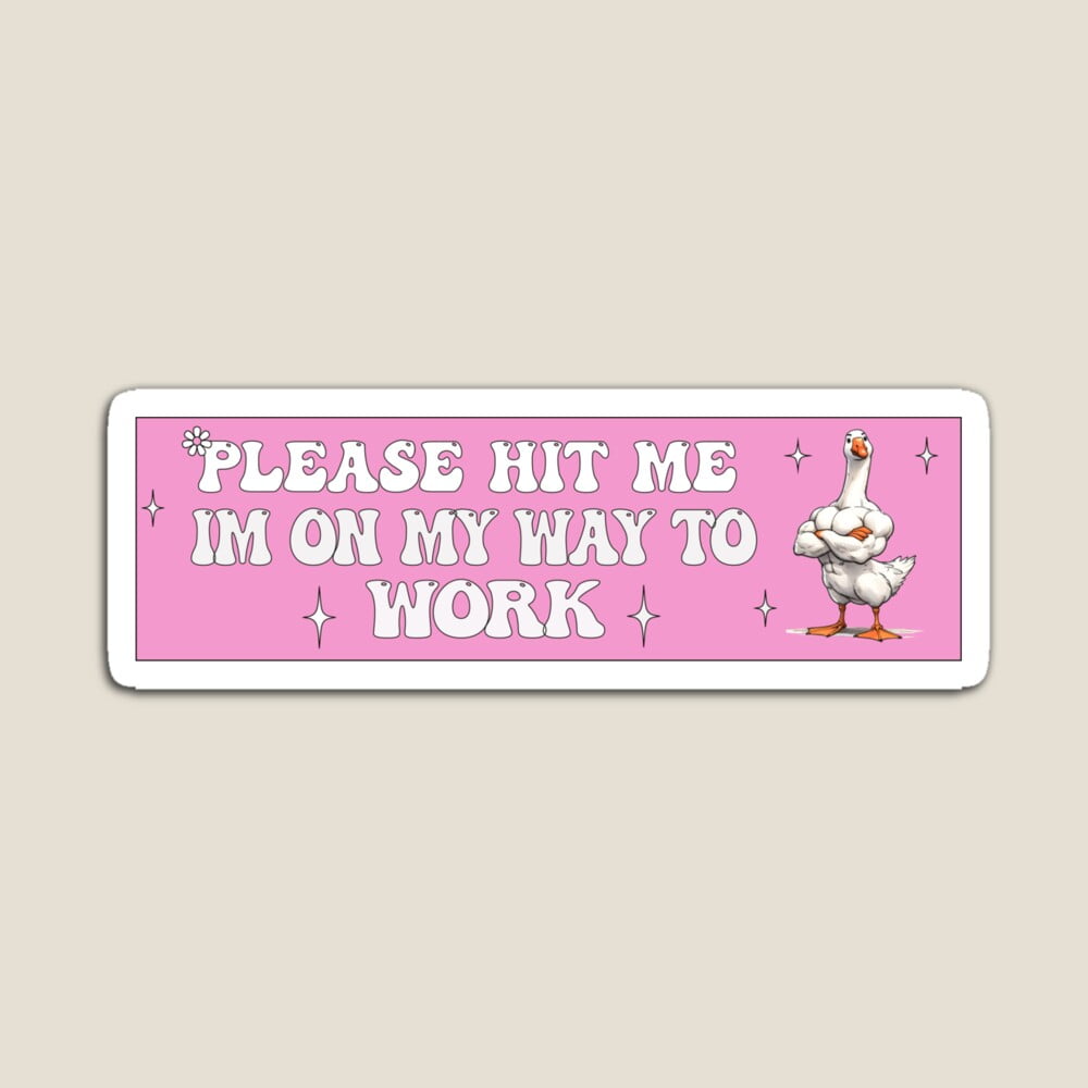 DOPASTICKER Please Hit Me Im On Way To Work Gosse Cute Pink Sticker Hot ...