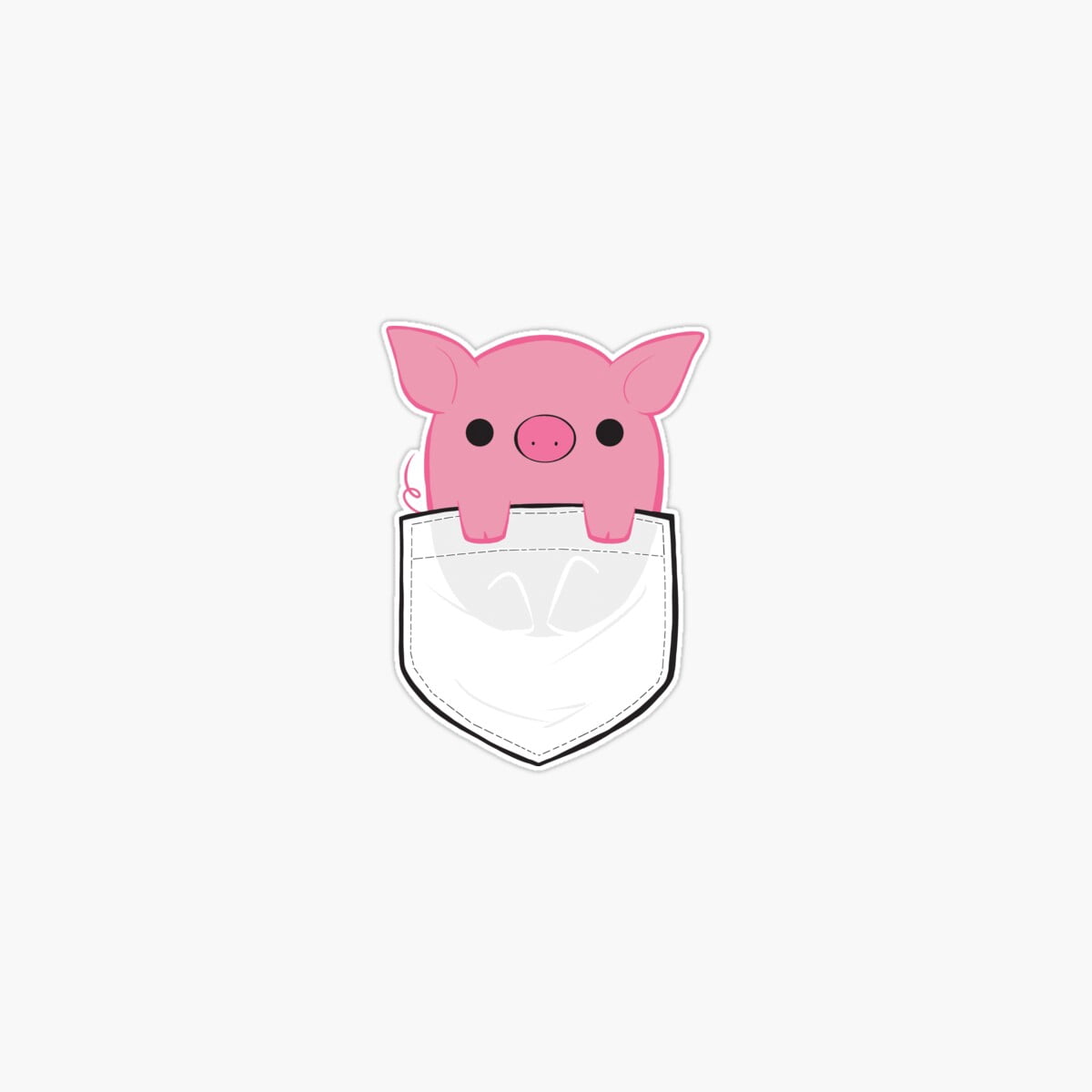 DOPASTICKER Pocket Pork Sticker, Phone Sticker Water Bottle Sticker Car ...