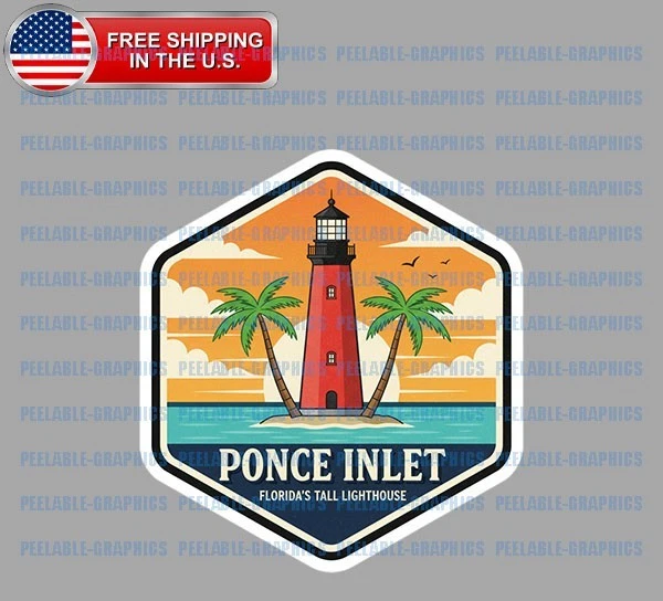 DOPASTICKER Ponce Inlet Florida Sticker Souvenir Travel Sticker Phone ...