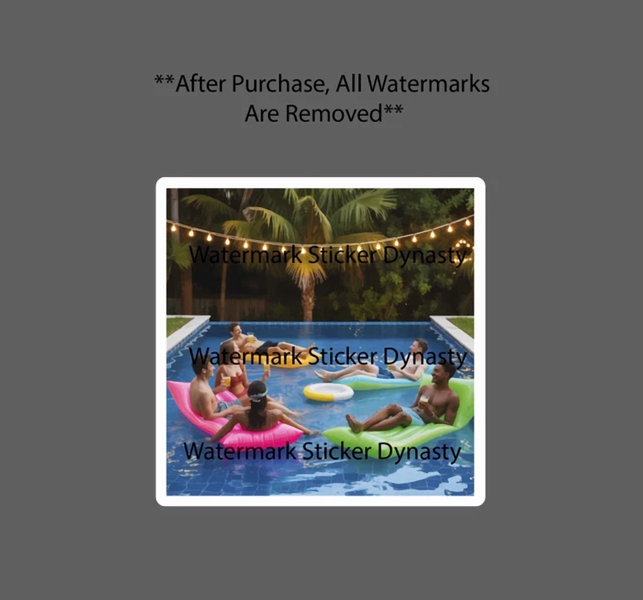DOPASTICKER Pool Stickerummer Float Beach Fun Friend Sticker Phone ...