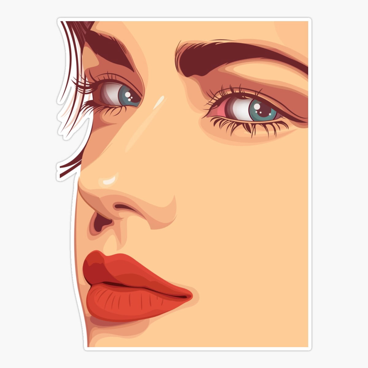 DOPASTICKER Portrait Sticker, Phone Sticker Water Bottle Sticker Car ...