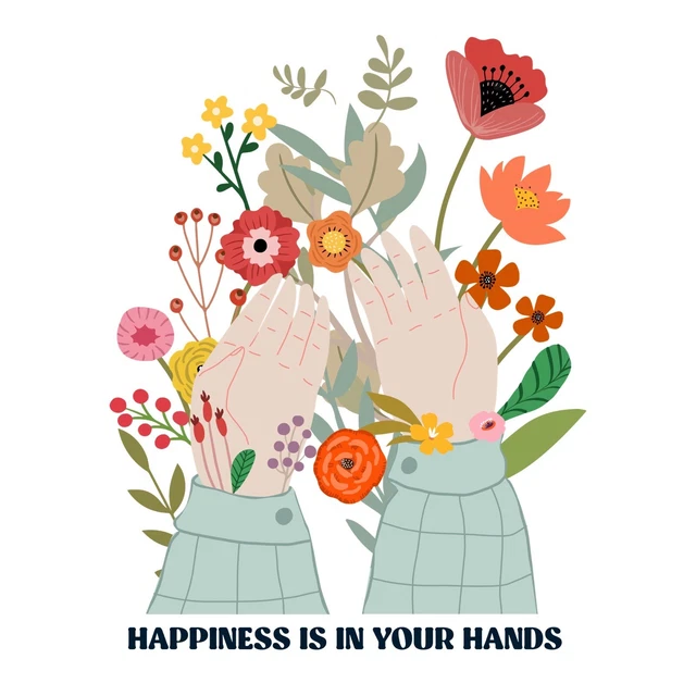 DOPASTICKER Positive Sticker Health Happiness In Your Hands Self Care ...