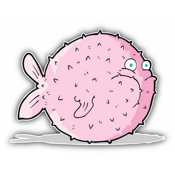 DOPASTICKER Puffer Fish Cartoon Sticker Decal Phone Decal Water Bottle ...