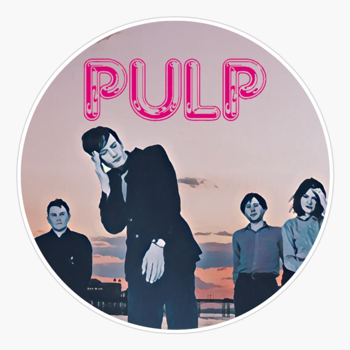 DOPASTICKER Pulp Band Stickers Classic Sticker, Phone Sticker Car ...