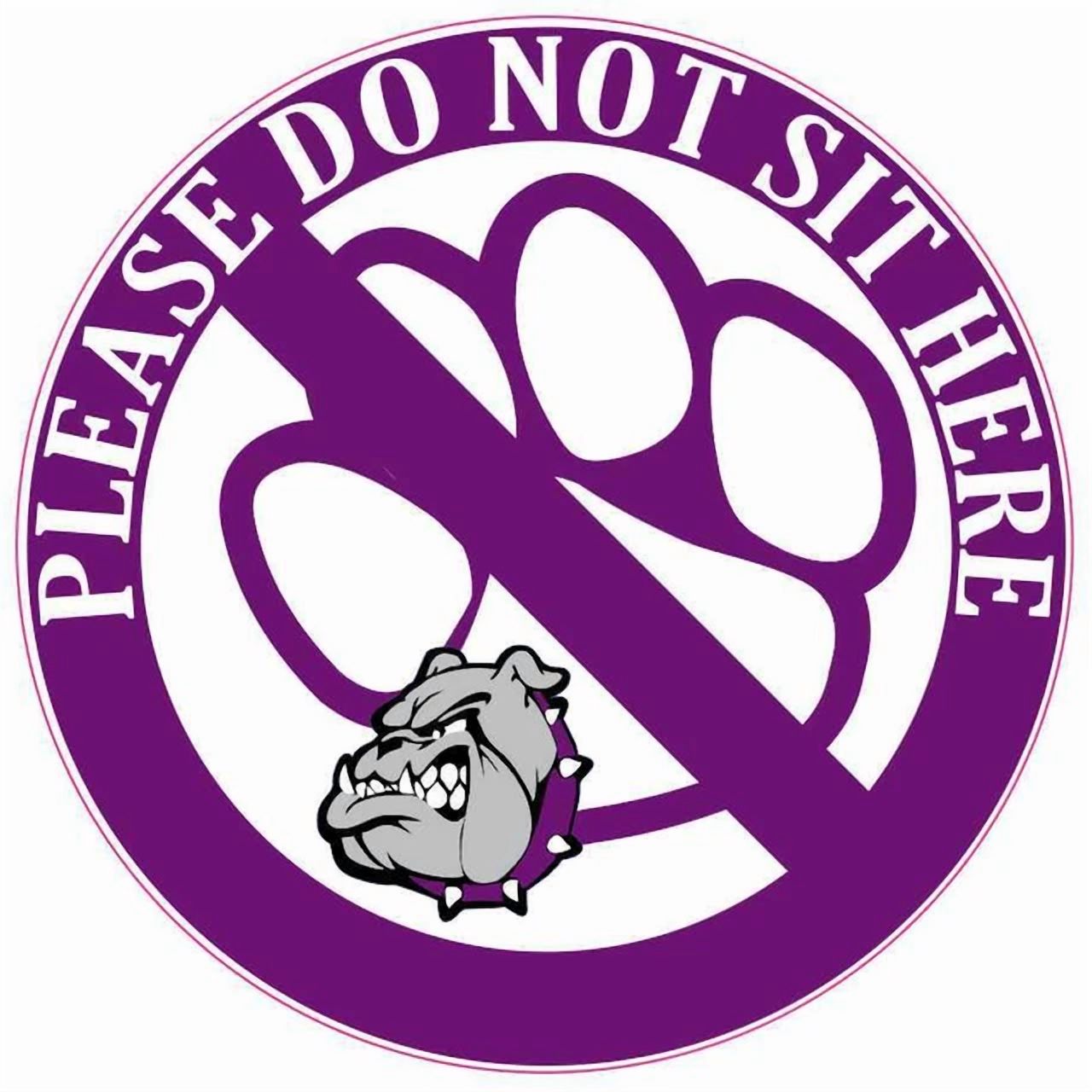 Not Sit Sticker DOPASTICKER Purple And Gray Bulldog Do Not Sit Here Stickereat Sticker ...