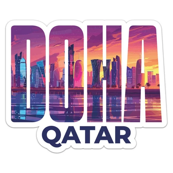 DOPASTICKER Qatar Doha City Sticker Decal Phone Decal Water Bottle ...