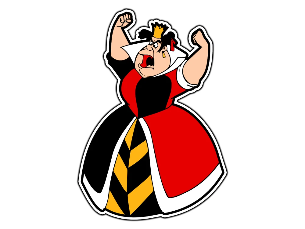 DOPASTICKER Queen Of Hearts Angry Sticker Decal Phone Decal Water ...