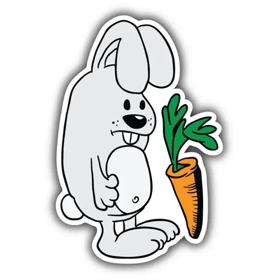 DOPASTICKER Rabbit And Carrot Cartoon Sticker Decal Phone Decal Water ...