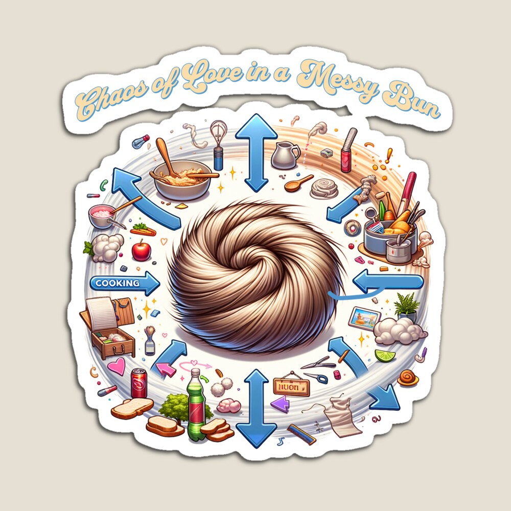 DOPASTICKER Raising My Husband Is Exhausting Messy Bun - Chaos Of Love ...