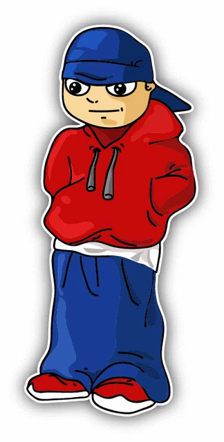 Water Rapper Cartoon DOPASTICKER Rapper Man Cartoon Music Sticker Decal Phone Decal Water ...