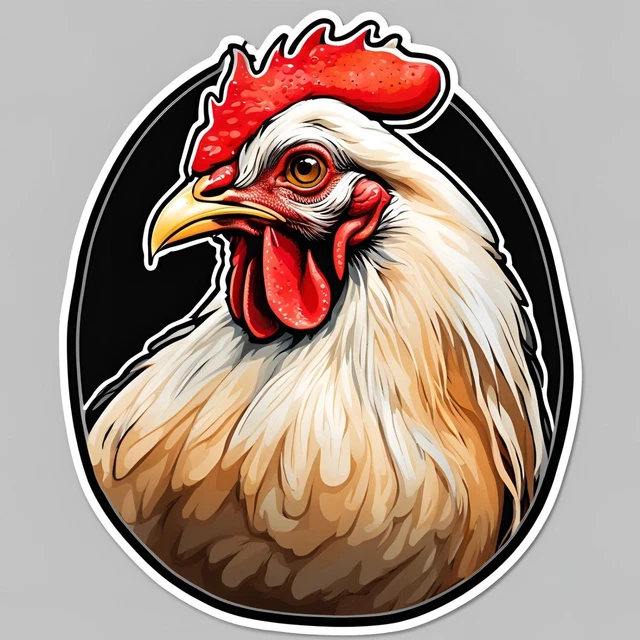 DOPASTICKER Realistic Hen Face Sticker Phone Decal Water Bottle ...