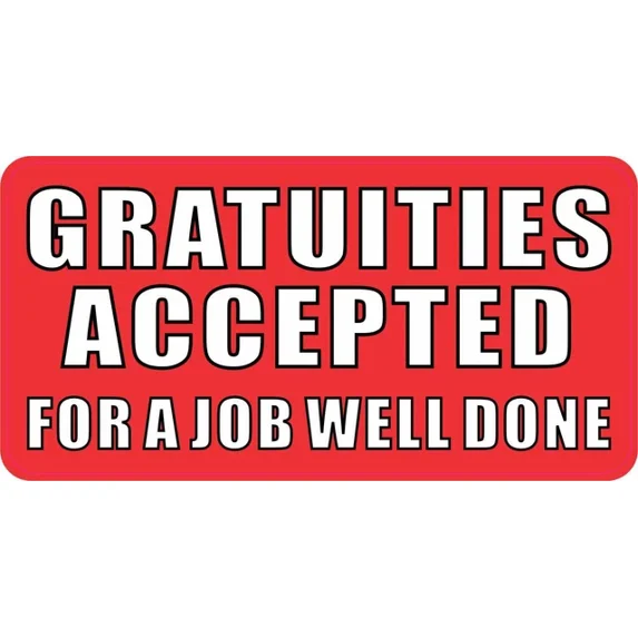 DOPASTICKER Red Gratuities Accepted Sticker Business Sticker Phone ...