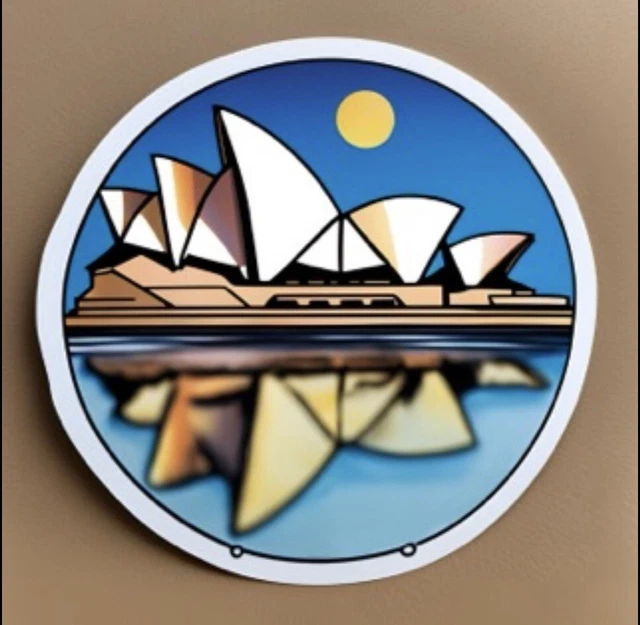 DOPASTICKER Reflective Sydney Opera House Sticker Phone Decal Water ...