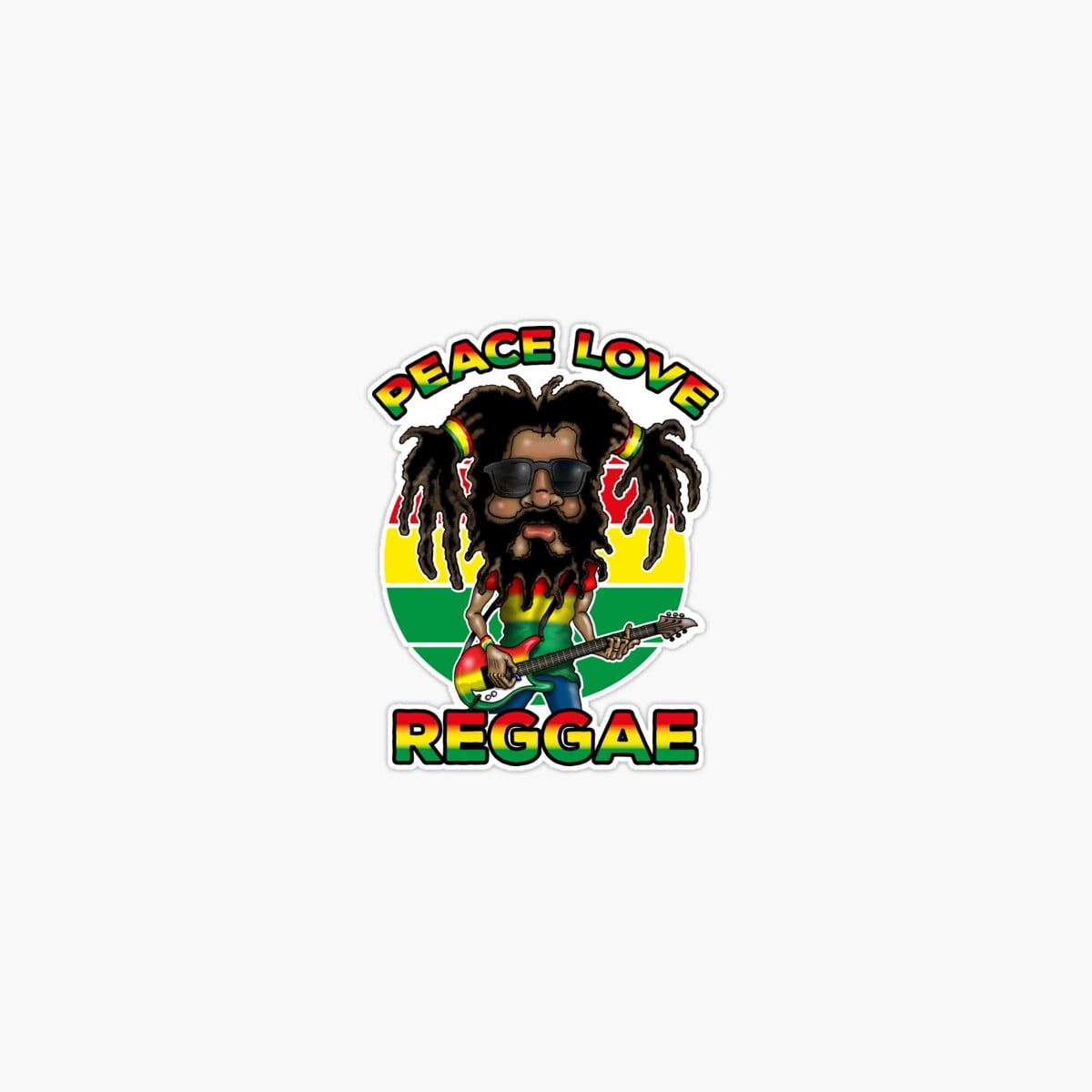 DOPASTICKER Reggae Music Caribbean Vibes Jamaica Design Sticker ...