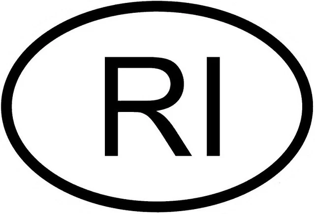 DOPASTICKER Ri Rhode Island Country Code Oval Sticker Phone Decal Water ...