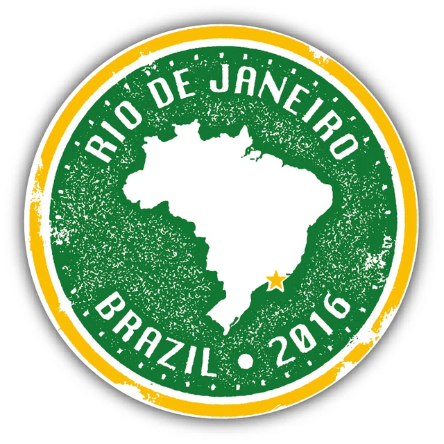 DOPASTICKER Rio De Janeiro Brazil Map Grunge Stamp Sticker Decal Phone ...
