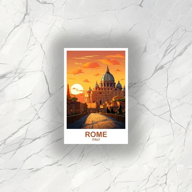 DOPASTICKER Rome Italy Travel Sticker, Rome Art, Italy Travel Sticker ...