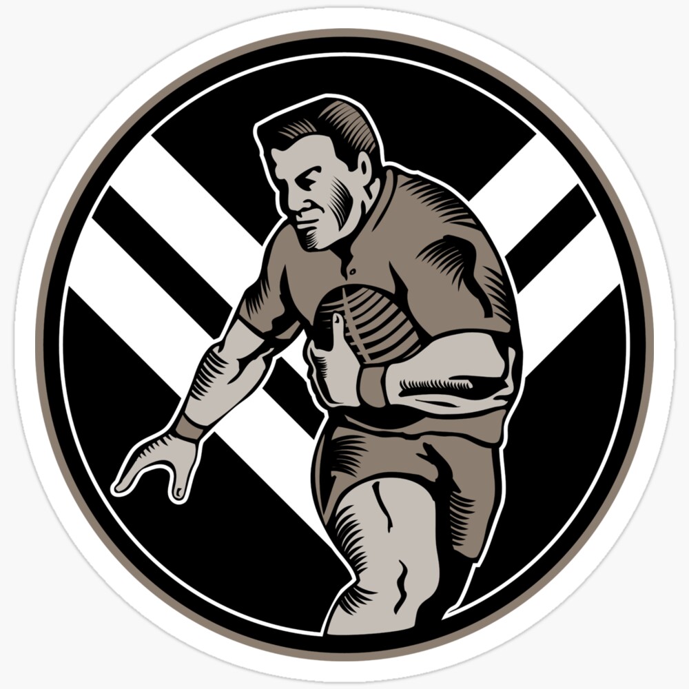 DOPASTICKER Rugby Player Running Ball Sticker Phone Decal Water Bottle ...