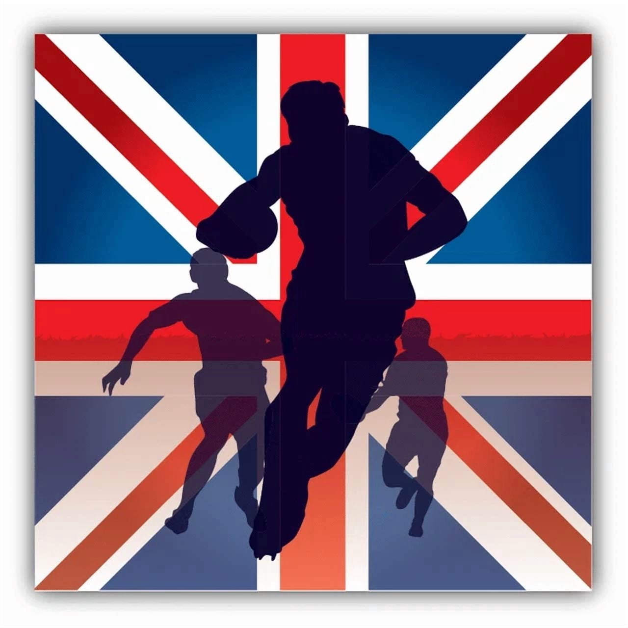 DOPASTICKER Rugby Players Sihouette Flag Sticker Decal Phone Decal ...