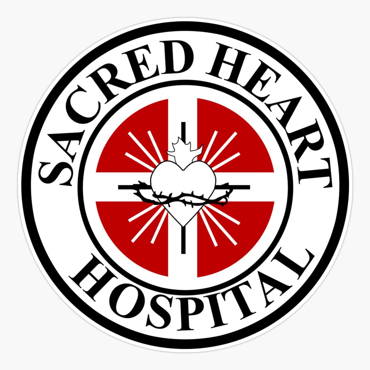 DOPASTICKER Sacred Heart Hospital Sticker, Phone Sticker Car Stickers