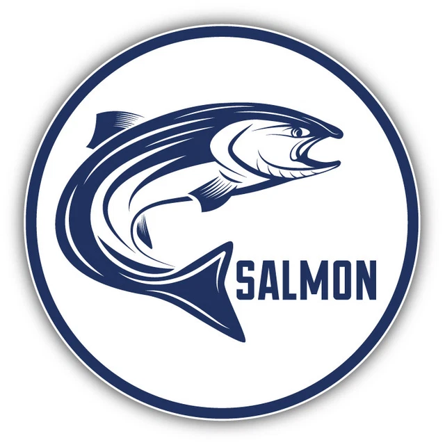 DOPASTICKER Salmon Fishing Emblem Sticker Decal Phone Decal Water ...