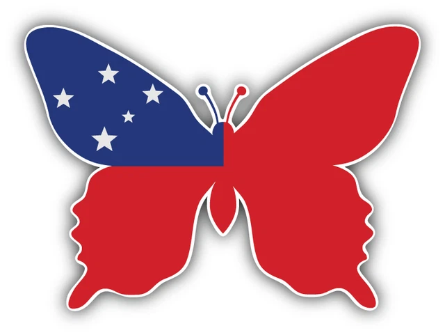 DOPASTICKER Samoa Flag Butterfly Sticker Decal Phone Decal Water Bottle ...