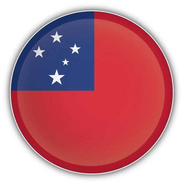 DOPASTICKER Samoa Flag Glossy Label Sticker Decal Phone Decal Water ...