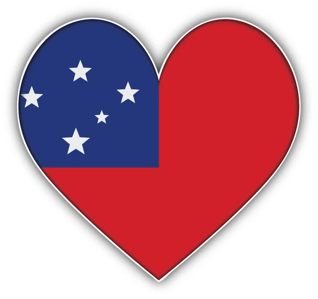 DOPASTICKER Samoa Heart Flag Sticker Decal Phone Decal Water Bottle ...