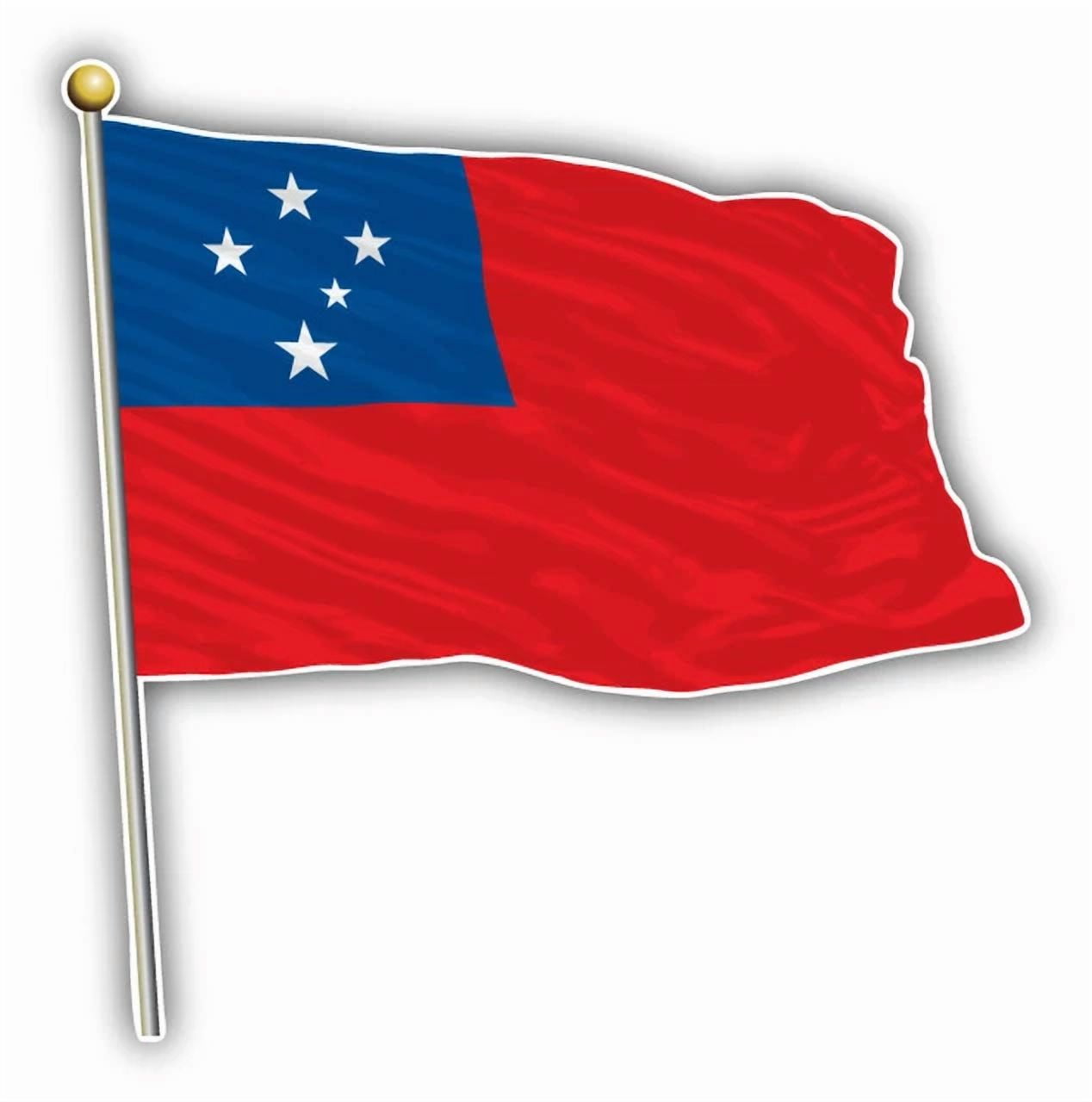 DOPASTICKER Samoa Waving World Flag Sticker Decal Phone Decal Water ...