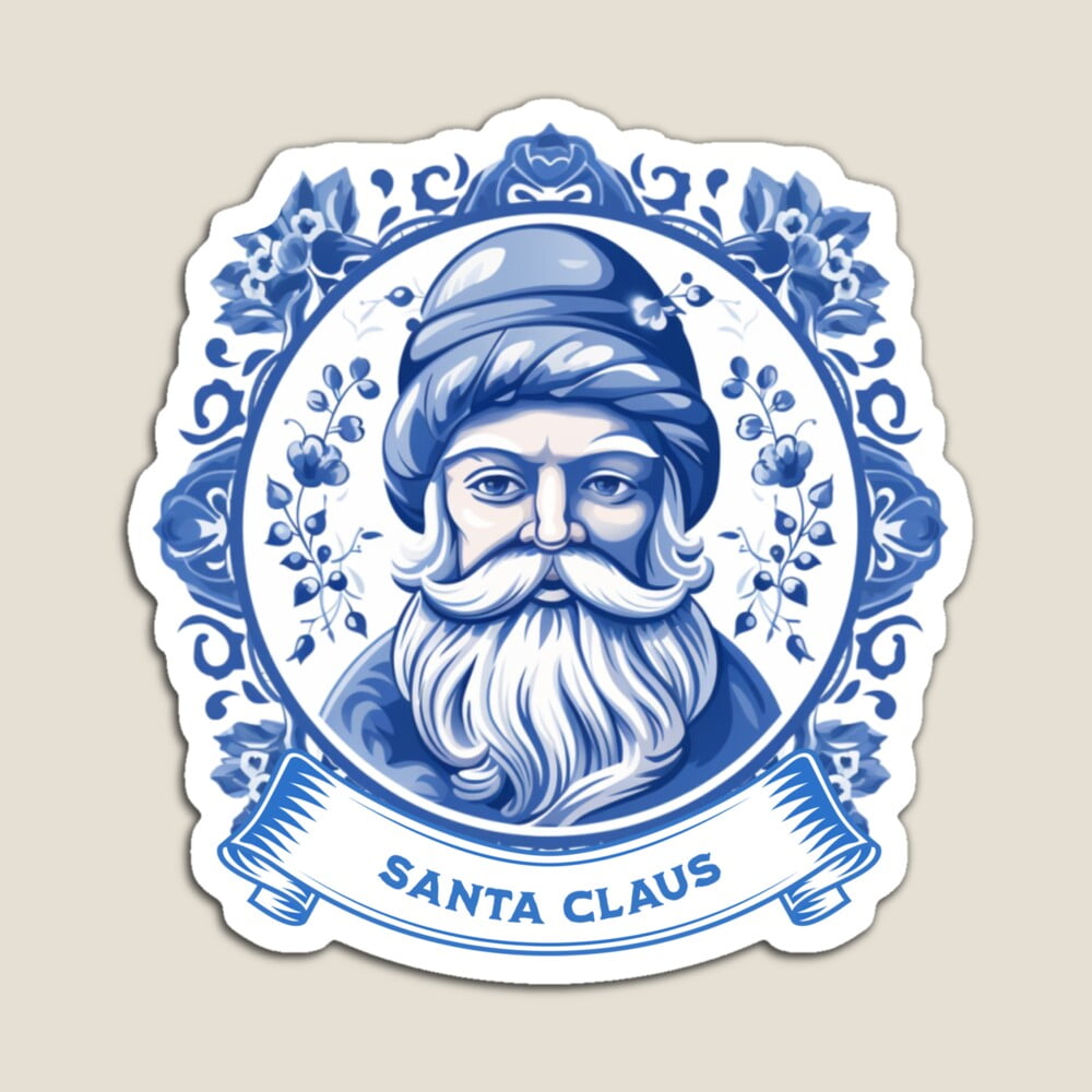 DOPASTICKER San.Ta Story - Delft Blue Netherlands Art- Dutch Heritage ...