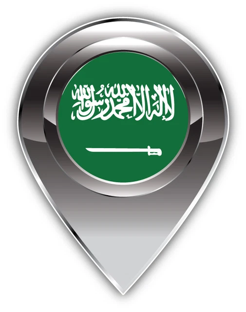 DOPASTICKER Saudi Arabia Flag Place Mark Travel Sticker Decal Phone ...
