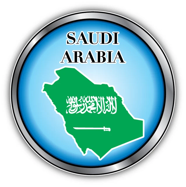 DOPASTICKER Saudi Arabia Map Flag Silver Medal Sticker Decal Phone ...