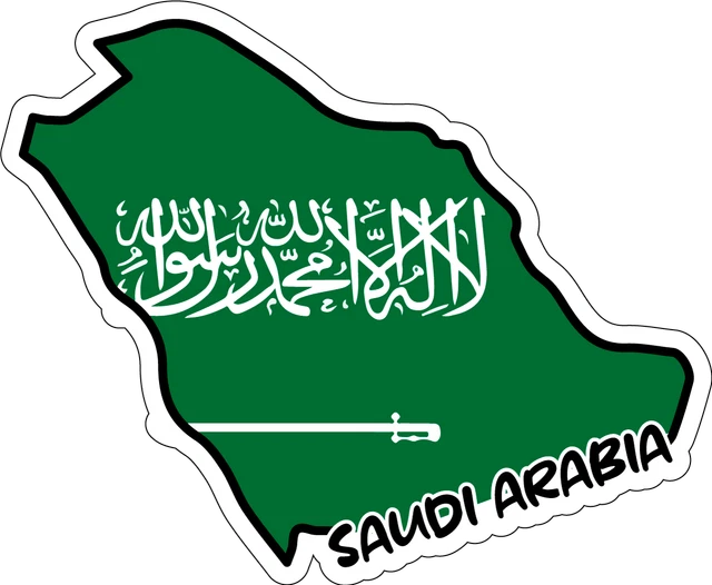 DOPASTICKER Saudi Arabia Map Flag Sticker Decal Phone Decal Water ...