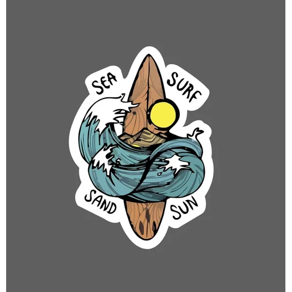 DOPASTICKER Sea Surf Sand Sun Sticker Travel Ocean Beach Sticker Phone ...