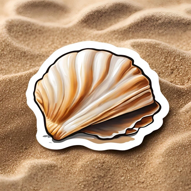 DOPASTICKER Shell On A Beach Sticker Phone Decal Water Bottle Stickers ...