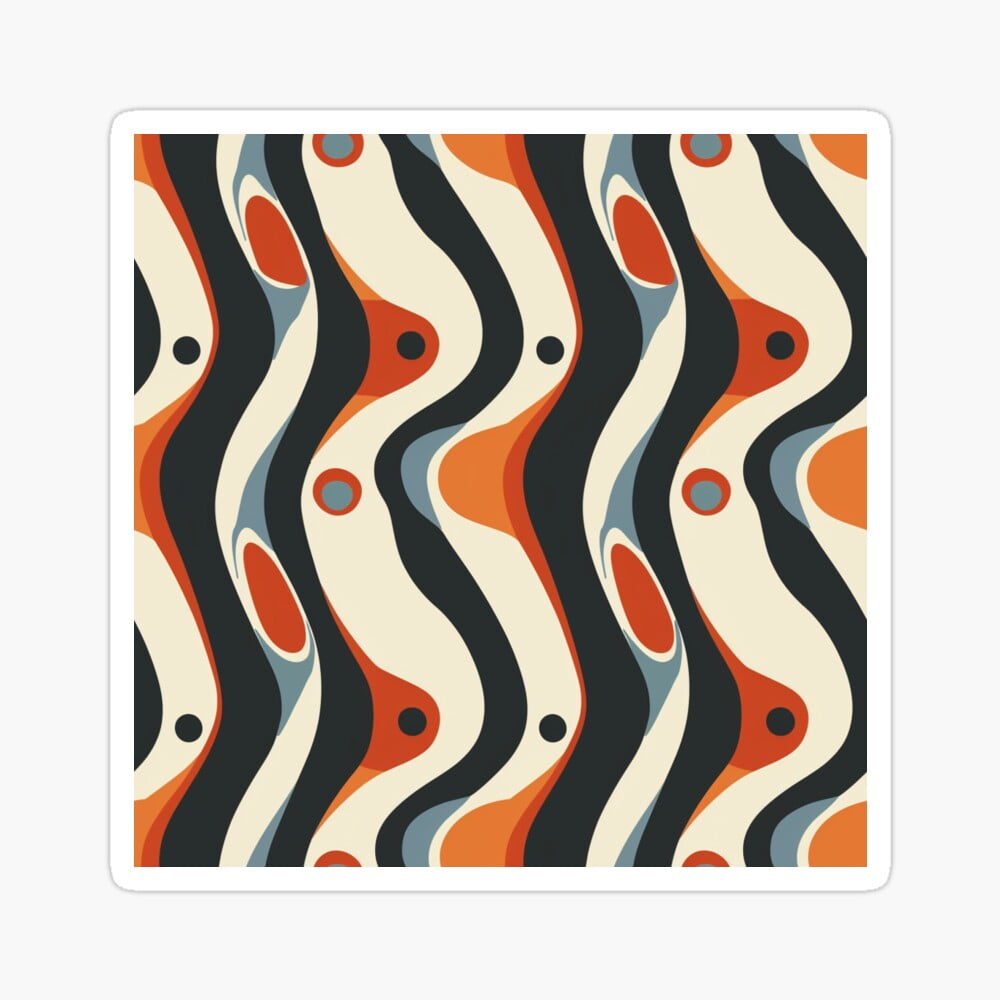Dynamic Compositions Sticker DOPASTICKER Shifted Dynamics: Lines And Colors Sticker Decorative ...