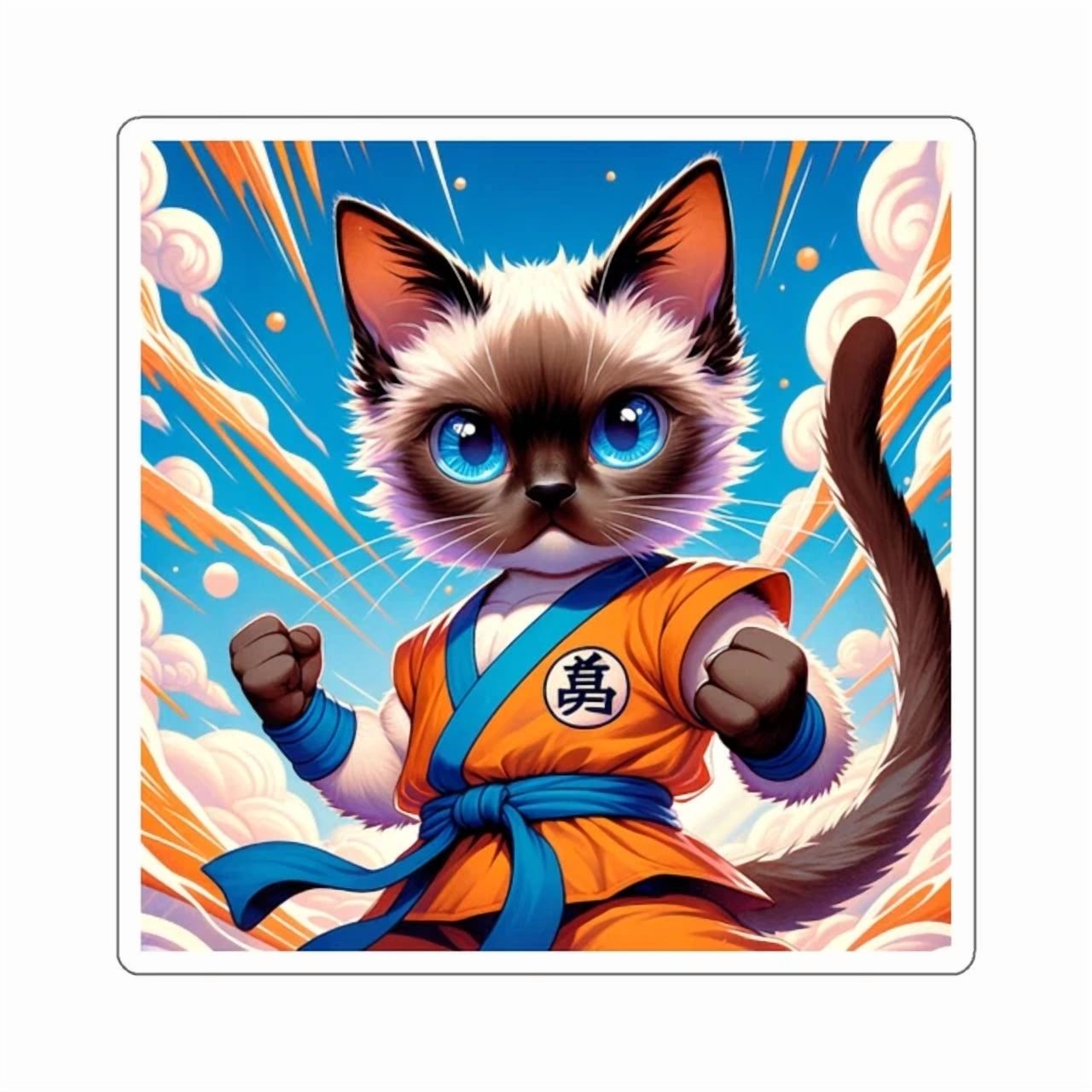 DOPASTICKER Siamese Cat Style Artwork, Phone Sticker, Latop Sticker ...