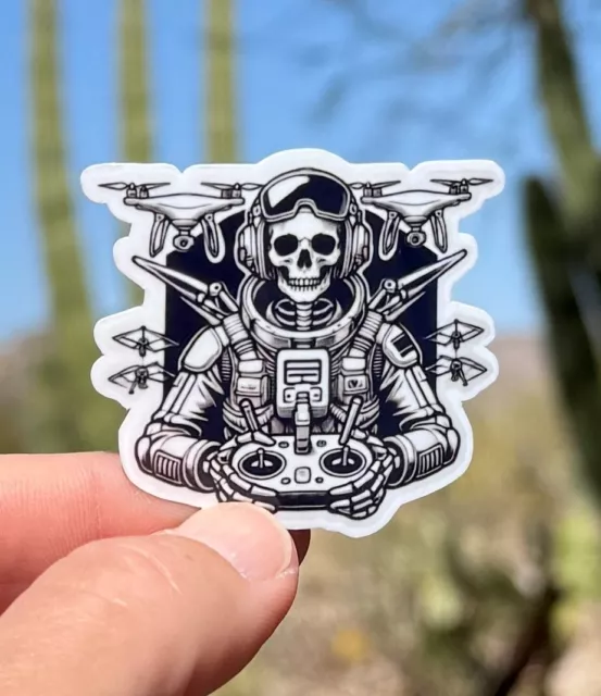DOPASTICKER Skeleton Drone Pilot Sticker, Decal, Skull, Goggles ...