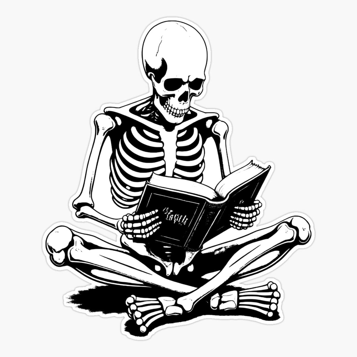 Skeleton Sticker Android DOPASTICKER Skeleton Reading Sticker, Phone Sticker Car Stickers ...