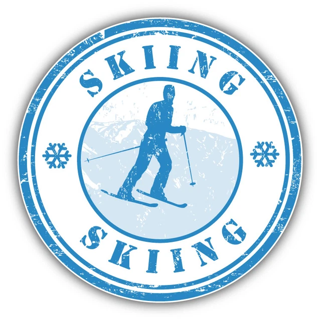 DOPASTICKER Skiing Rubber Sticker Decal Phone Decal Water Bottle ...