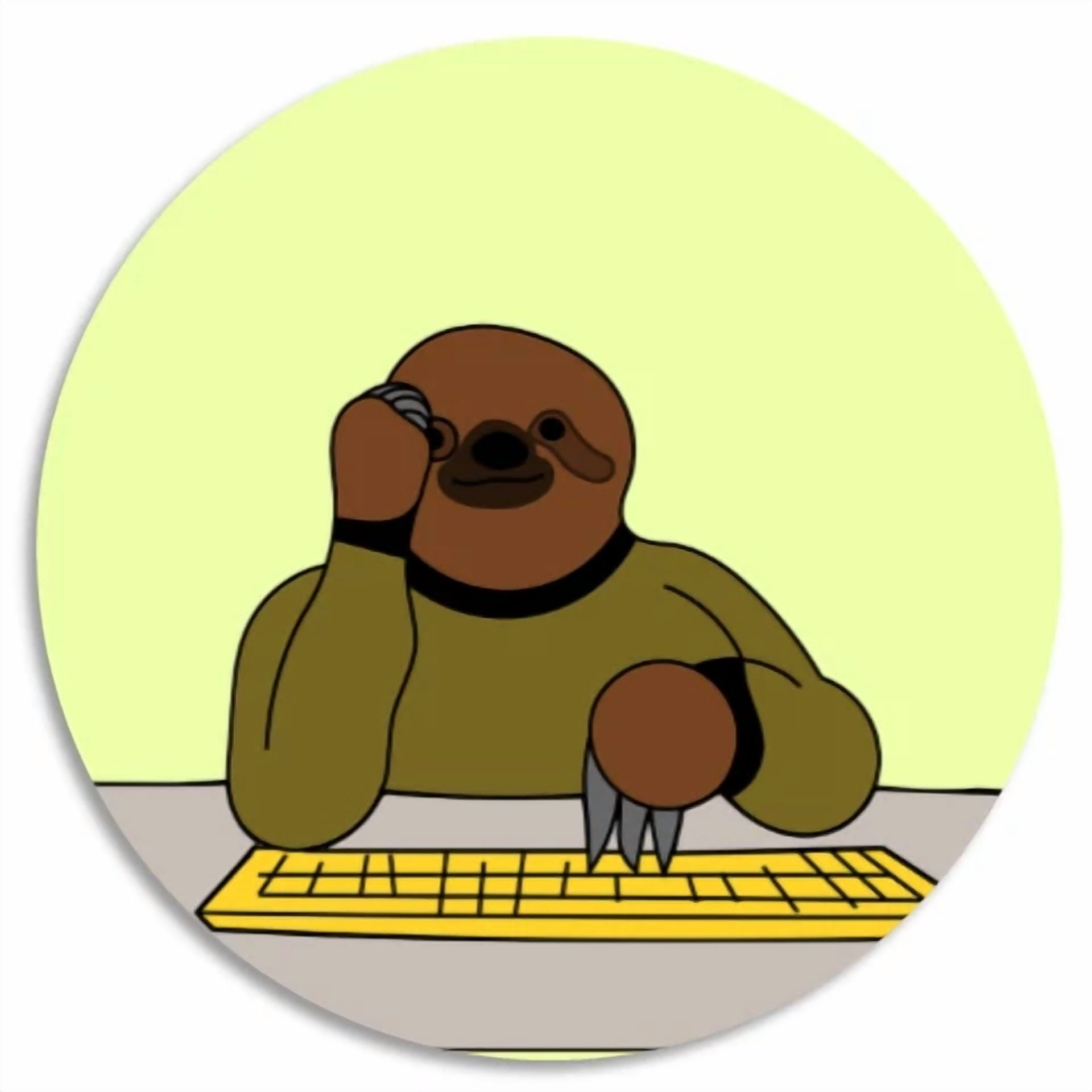 DOPASTICKER Sloth On A Computer, Internet Browsing Chill Phone Decal ...