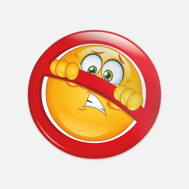 DOPASTICKER Smiley Banned Sticker Decal Phone Decal Water Bottle ...