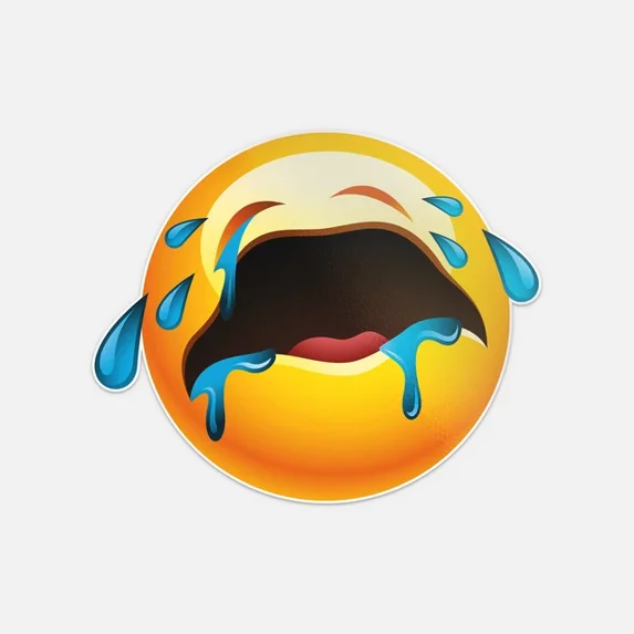 DOPASTICKER Smiley Crying Sticker Decal Phone Decal Water Bottle ...