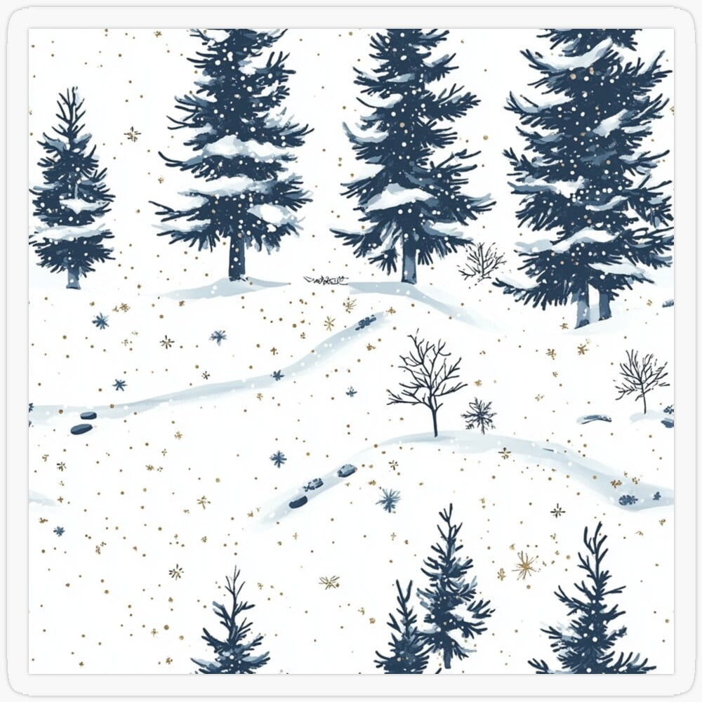 DOPASTICKER Snowy Forests, Chris.Tmas Magic Sticker Phone Decal Water ...