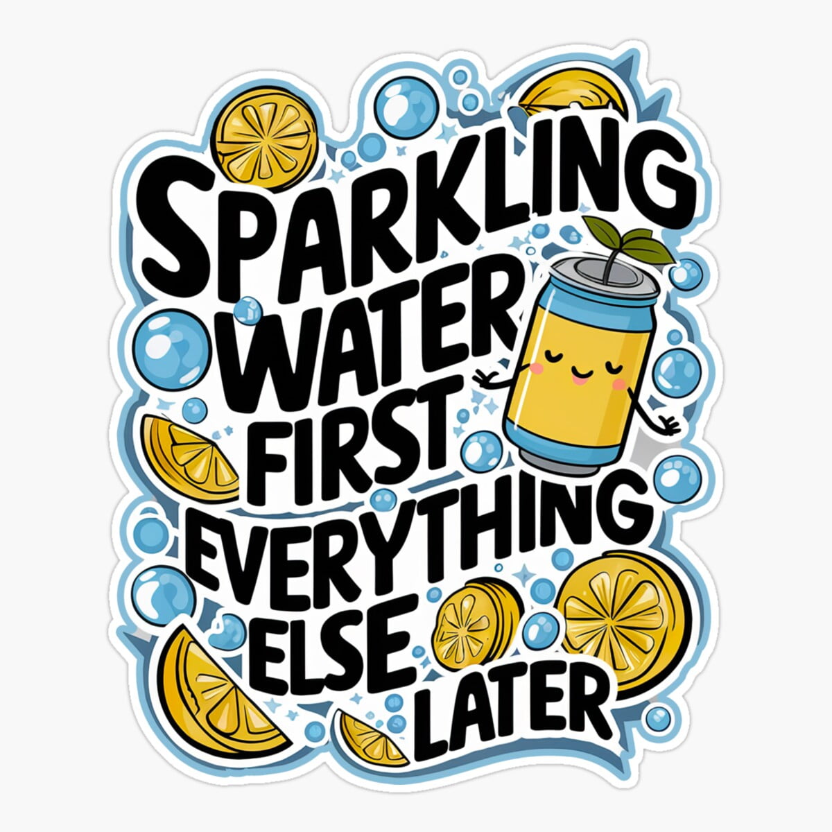 Sparkling Clean Sticker DOPASTICKER Sparkling Water First '' Kawaii Sparkling Water Fan Sticker ...