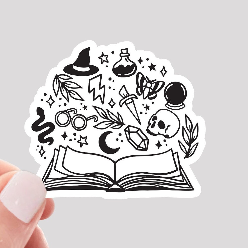 Hal Sticker DOPASTICKER Spell Book Hal.Low.Een Witc.Hy Sticker Phone Decal Water ...