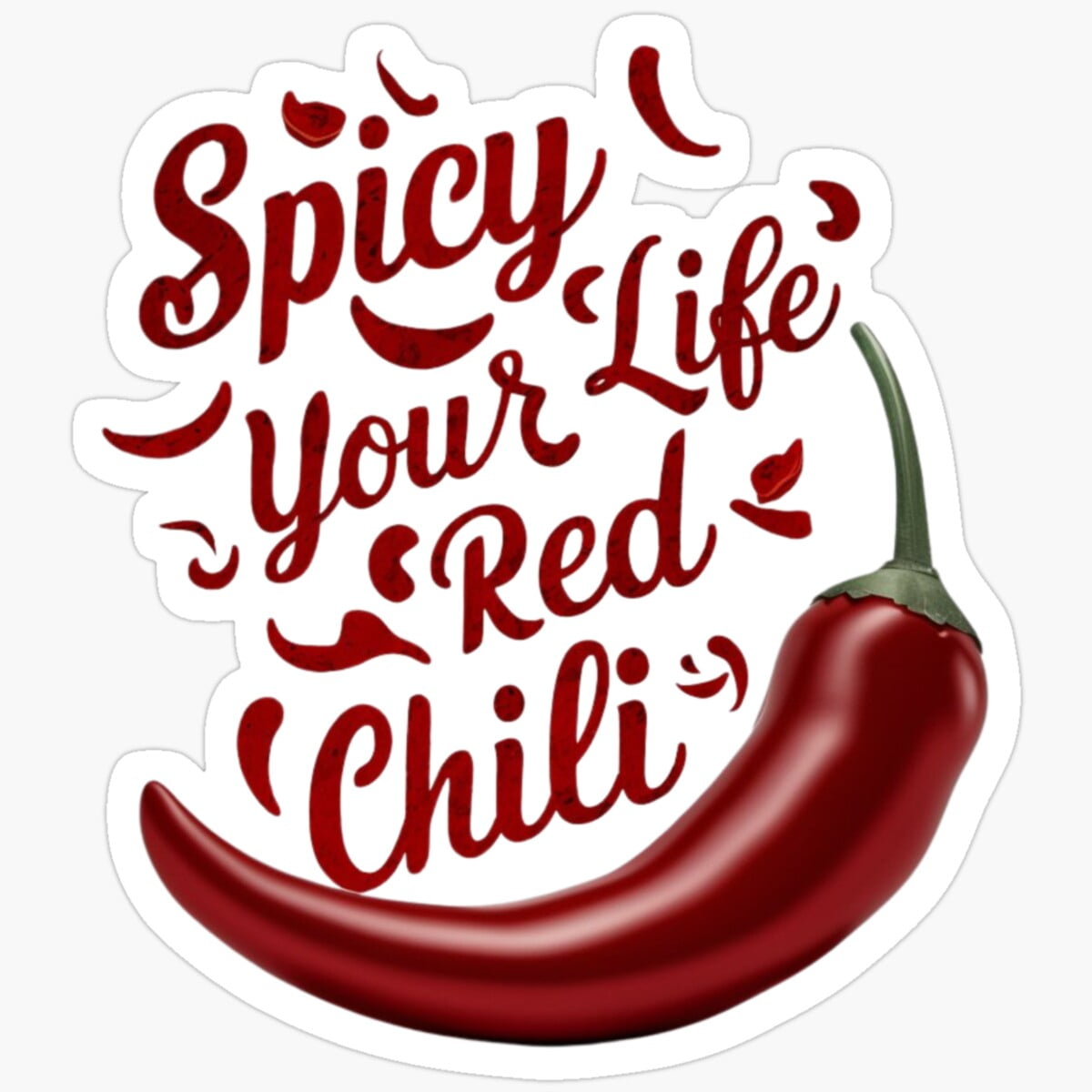 DOPASTICKER Spicy Up Your Life With Red Chili Sticker Waterproof ...